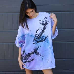 Lavender Fish Bone Trippy Tee